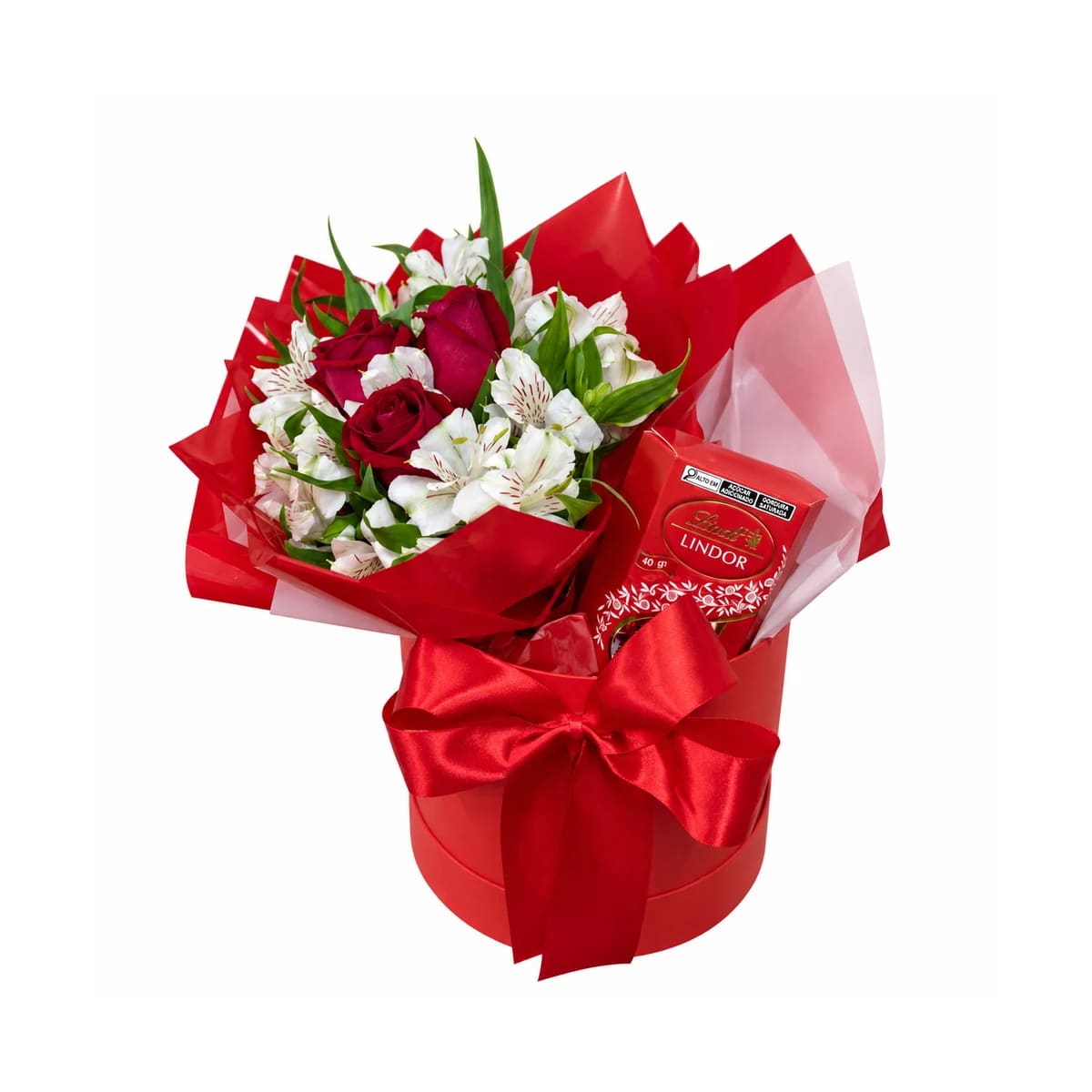 Box de flores e chocolate