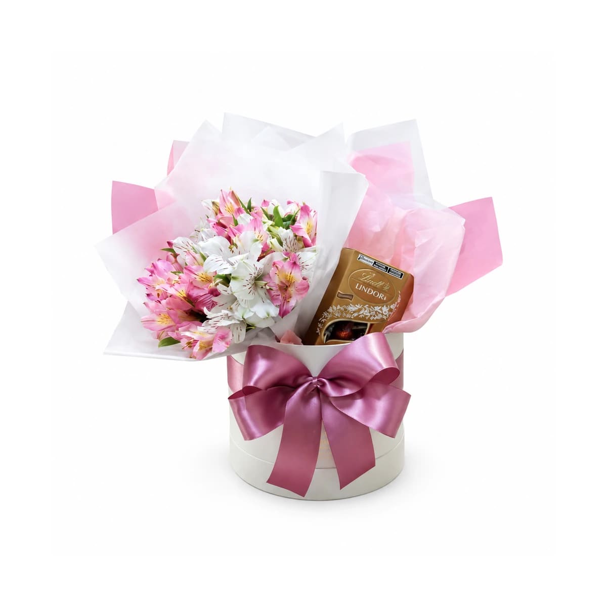 Box de flores e chocolate