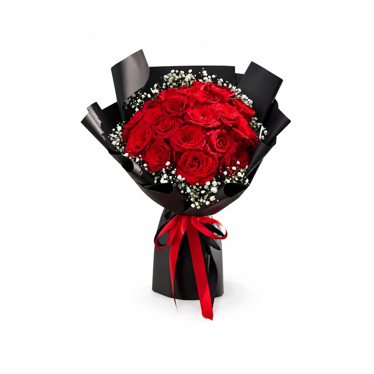 Buquê americano com 22 rosas vermelhas