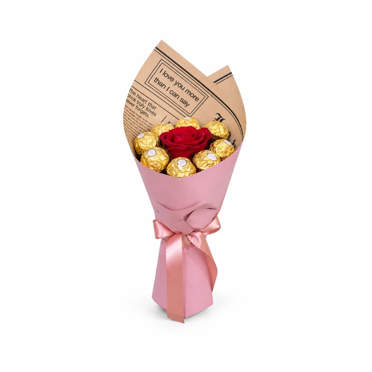 Rosa decorada com Ferrero Rocher